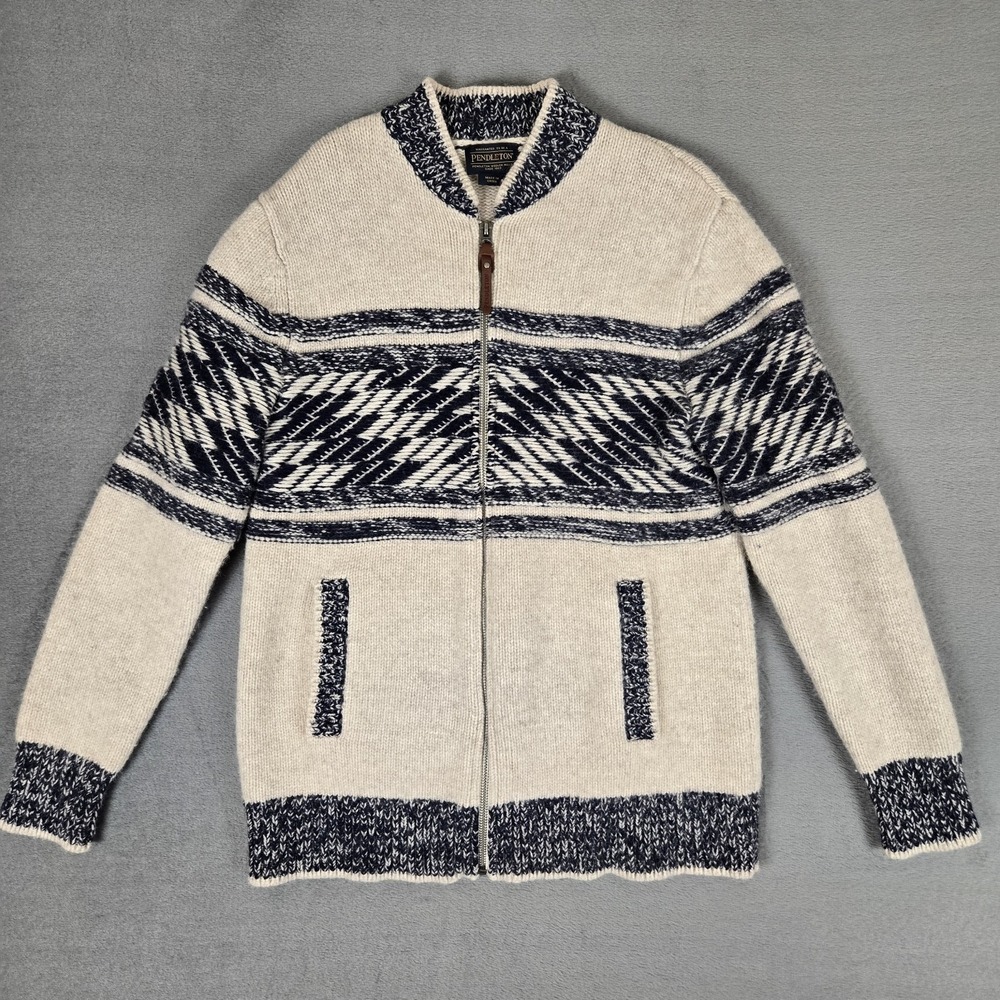 Pendleton Original Westerley‎ Sweater Adult Medium Lambs Wool Full Zip Aztec